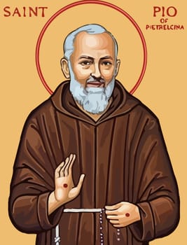 saint pio of pietrelcina faith religion illustration