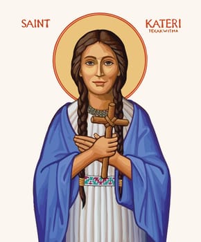 saint kateri tekakwitha  faith religion illustration
