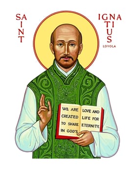 saint iginatius loyola holy faith religion illustration