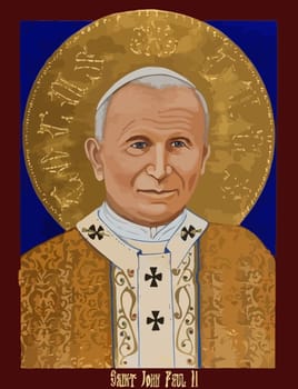 saint jonh pau pope faith religion illustration