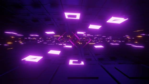 3D illustration Background for advertising and wallpaper in retro and sci fi cyberpunk scene. 3D rendering in decorative concept.