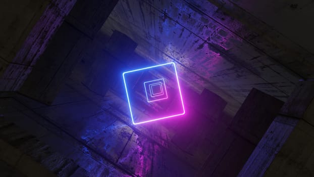 3D illustration Background for advertising and wallpaper in retro and sci fi cyberpunk scene. 3D rendering in decorative concept.