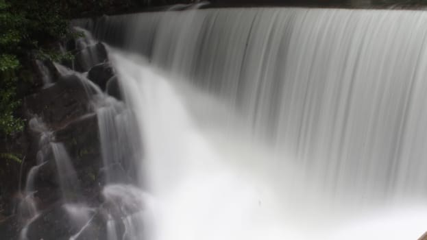 Beautiful waterfalls in the museum of water mills in Asturias Spain