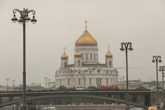 Cathedral of Christ the Savior Khram Khrista Spasitelya in spring, Moscow, Russia.