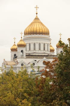 Cathedral of Christ the Savior Khram Khrista Spasitelya in spring, Moscow, Russia.
