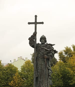 A monumental structure installed on Borovitskaya Square in Moscow.