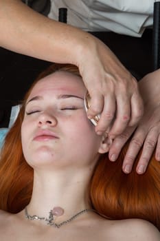 Tired worried man enjoying therapeutic massage
