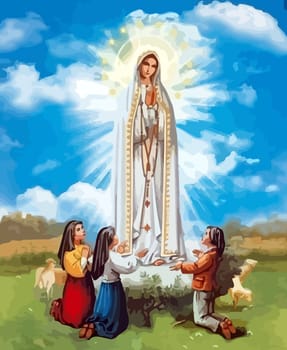 lady holy fatima miracle illustration