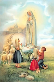 lady holy fatima miracle illustration