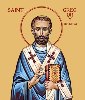 saint gregory pope faith religion illustration
