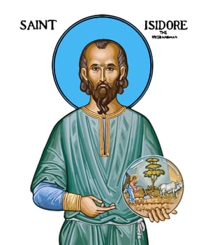saint isidore faith religion illustration