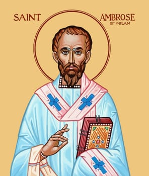 saint ambrose of milan faith religion illustration