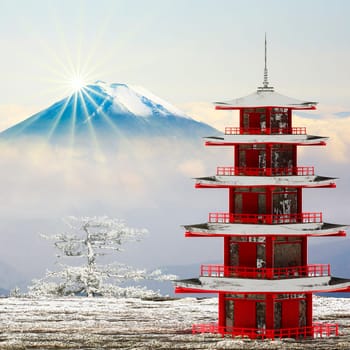 The beautiful landscape with nice background color