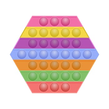 Colorful Popit Isolated on White Background. Antistress Toy. Bubble Sensor for Kids Fingers.