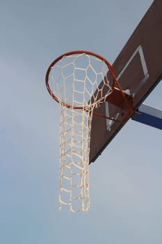 basketball hoop street basketball concept, low angle of view