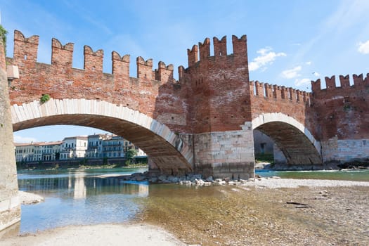 A view of Castel Vecchio Bridge, Verona, Italy