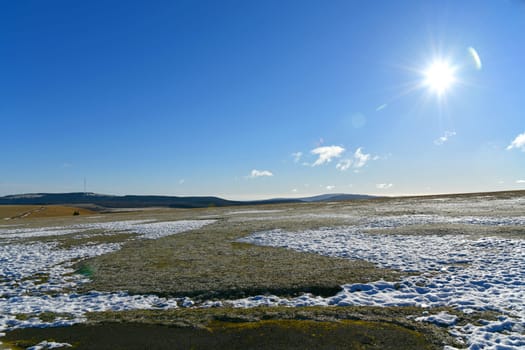 Beautiful windless winter day on the wasserkuppe