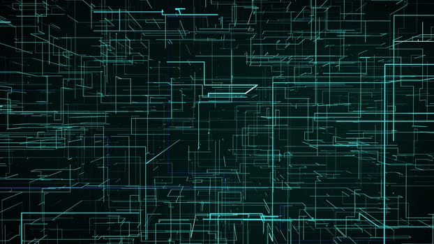 Geometric mesh from 3d render of web textures in space. Cyber information matrix with online generated structures and pictorial effects programming. Infinite clusters with process algorithms.