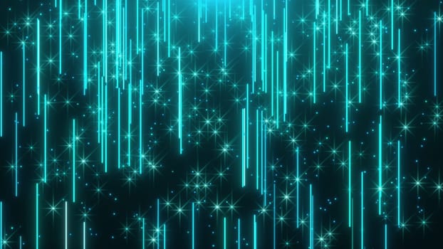 Festive glowing 3d render textures with smooth motion and bright highlights. Futuristic ceremonial starfall with digital christmas mood and magical light energy.