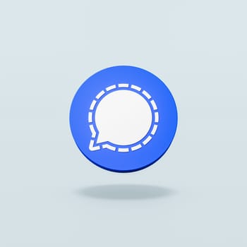 Signal Logo 3D Shape Isolated on Flat Blue Background with Shadow 3D Illustration