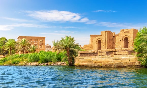 The temple of Isis from Philae, Agilika island near Aswan, Egypt.