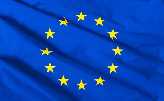 EU Flag blowing in the wind