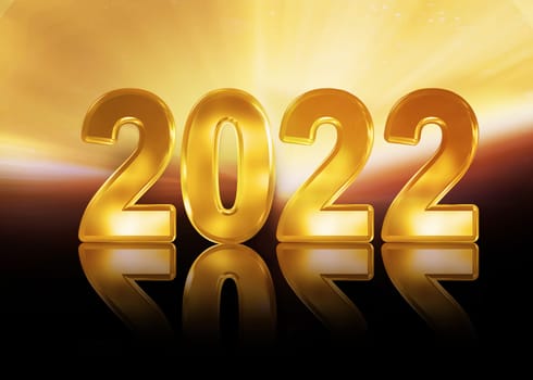 happy new year with numbers 2022