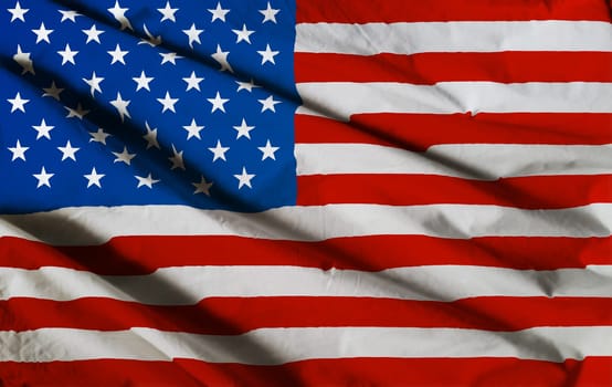 view of American Flag waving in the wind.