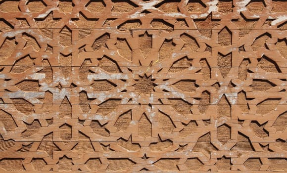 Arabic pattern at Alhambra palace in Granada, Spain