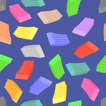 Colorful Plasticine Set Isolated on White Background. Seamless Pattern.