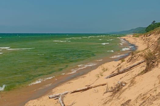 Summer Scene on the Great Lakes on Lake Michigan near Montague, Michigan