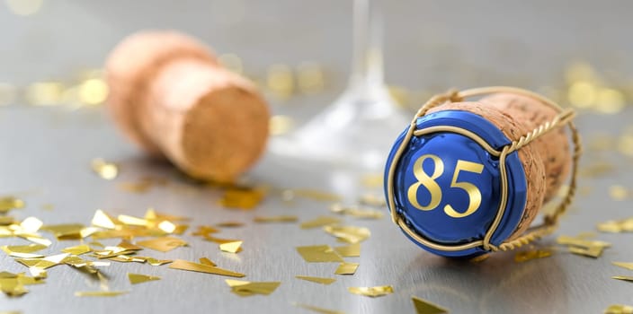 Champagne cap with the Number 85