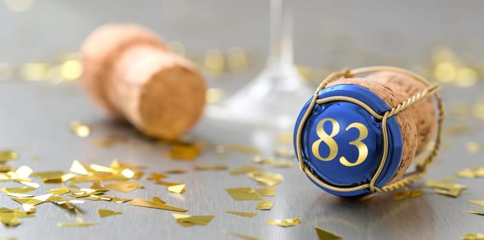 Champagne cap with the Number 83