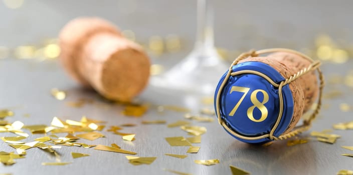 Champagne cap with the Number 78