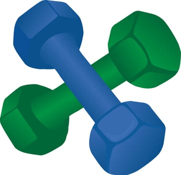 Dumbbells vector illusyttion on a white background isolated