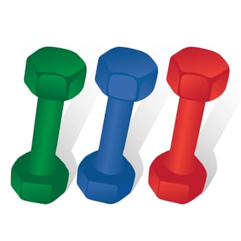 Dumbbells vector illusyttion on a white background isolated