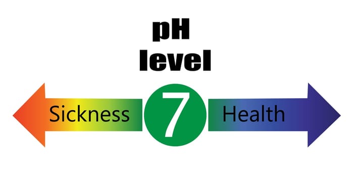 pH level Ballance Chart  scale showing sickness and health in human body vector infographics