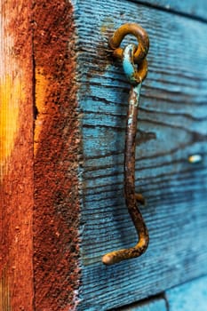old rusty door latch. hook