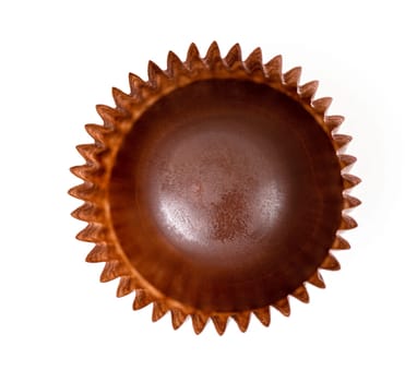 The delicious round chocolate candy isolated on white backgroud