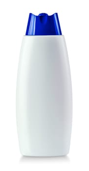 The shampoo white blank plastic bottle isolated on white background