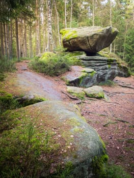 Hanging Stone at Heidenreichstein Moor, Heidenreichstein, Waldviertel, Lower Austria, Austria