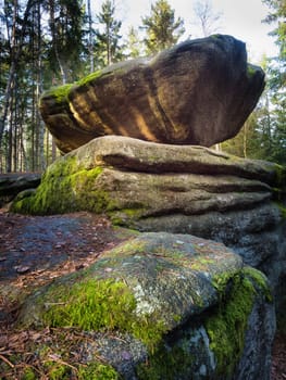 Hanging Stone at Heidenreichstein Moor, Heidenreichstein, Waldviertel, Lower Austria, Austria
