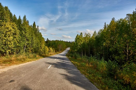 Asphalt road in rural areas. High quality photo