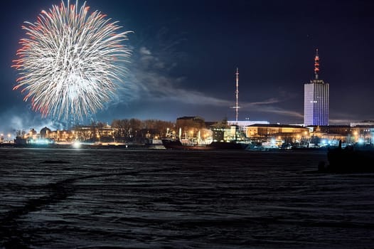 Fireworks in honor of the new year. High quality photo