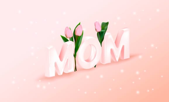 Happy Mother's Day flyer. An elegant gift for mom. spring mood.