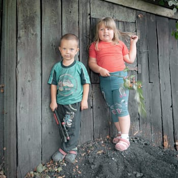 15th of Augest 2020, Russia, children on mining town street