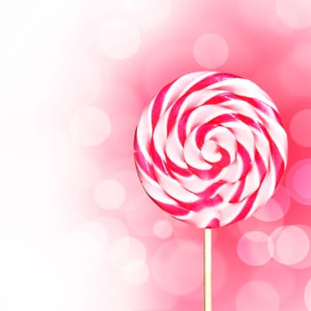 Pink lollipop design with copyspace