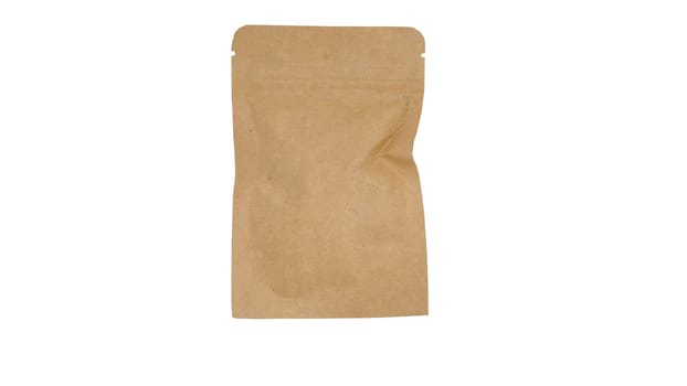 Recycle brown paper bag on isolated white background with path mock up for package design.