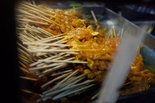 THAI FOOD , Pork Satay in local market