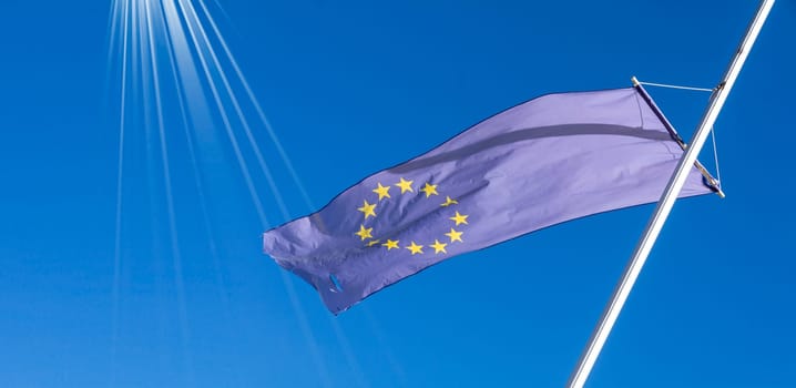 eupean flag and blue sky